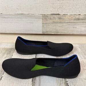 Rothys Womens 8 Black The Daily Knit Washable Round Toe Slip On Flats NEW